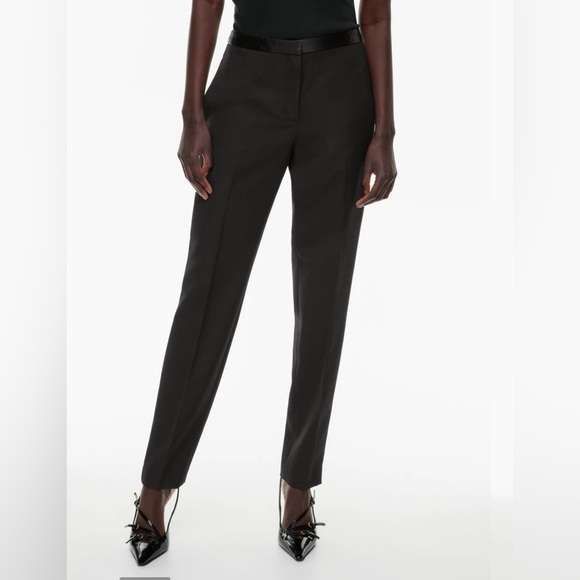NWT Aritzia Babaton Elaborate Pant Black Size 4 wool mid-rise cigarette pants - Picture 11 of 16